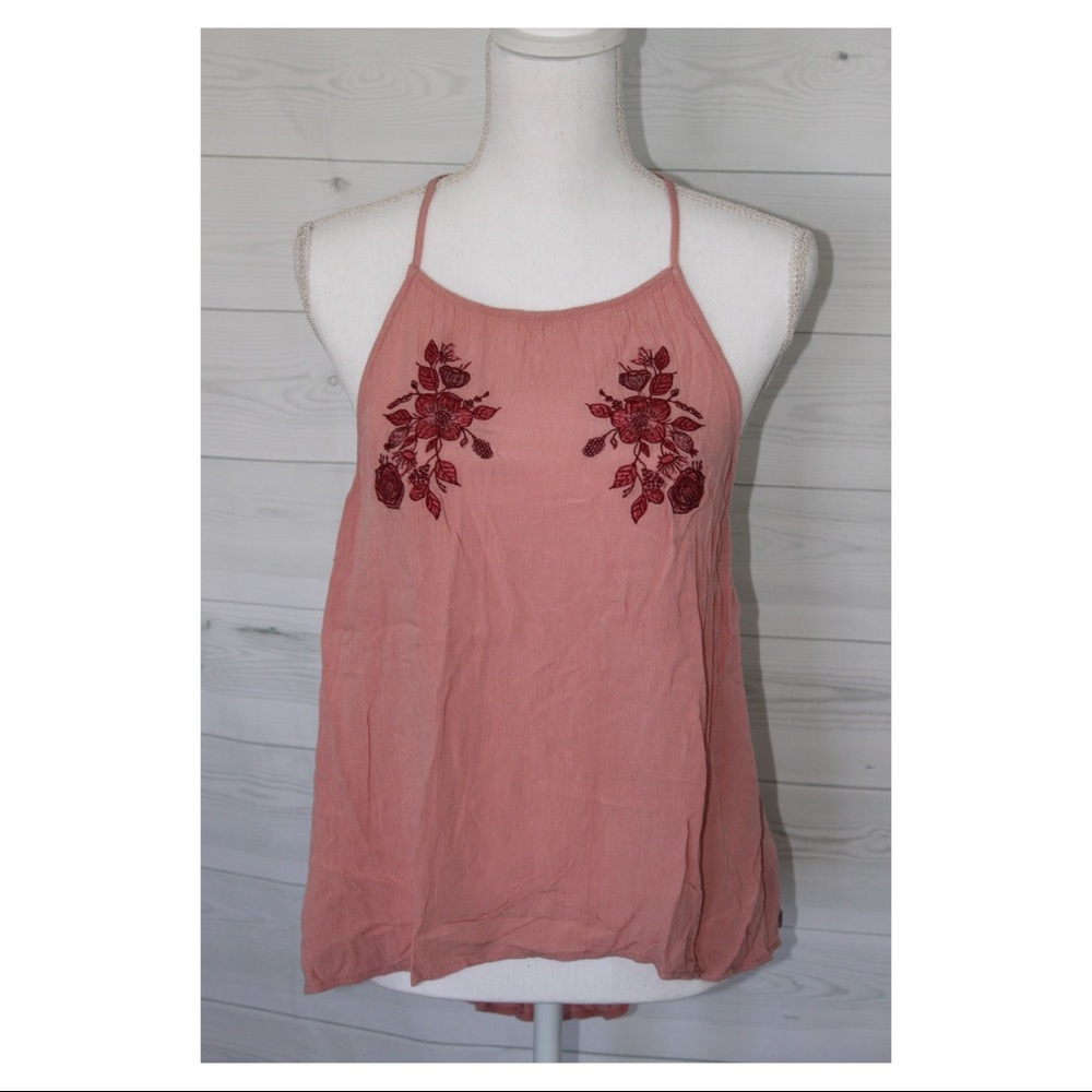 Guess High Neck Embroidered Top
